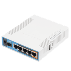 MIKROTIK Wireless Router RouterBOARD DualBand, 5x1000Mbps + 1x1000Mbps SFP, Asztali - RB962UIGS-5HACT2HNT