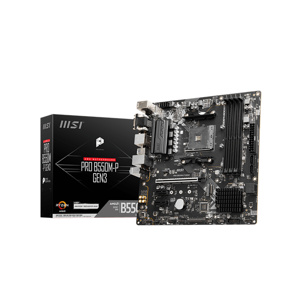 MSI Alaplap AM4 PRO B550M-P GEN3 AMD B550, mATX