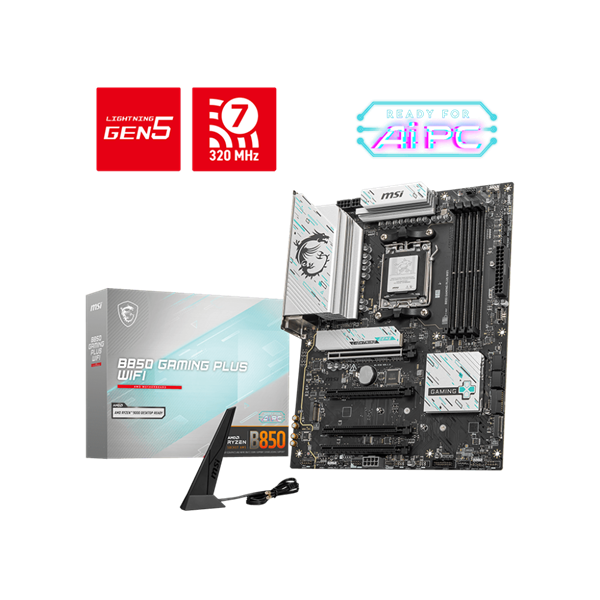 MSI Alaplap AM5 B850 GAMING PLUS WIFI AMD B850, ATX
