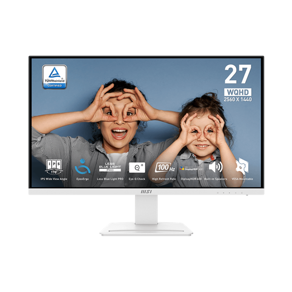 MSI Monitor Business PRO MP273QW E2 27" WQHD 2560x1440 IPS, 100Hz, 1300:1, 1ms, 2x HDMI, DP, White