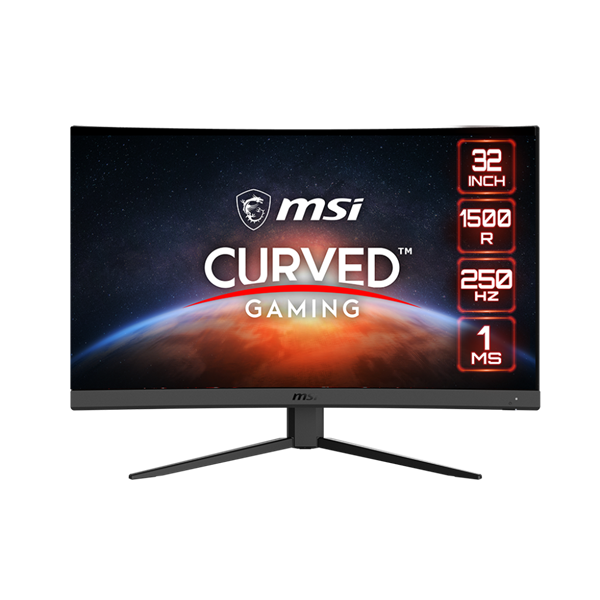 MSI Monitor GAMING G32C4X Ívelt VA LED 31,5" FHD 1920x1080, 16:9, 3000:1 CR, 300cd/m2, 1ms, 250Hz, DP, HDMI
