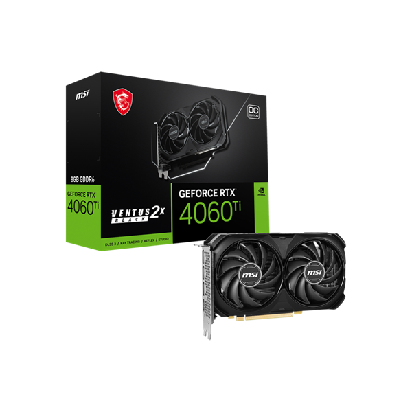 MSI Videokártya PCI-Ex16x nVIDIA RTX 4060 TI VENTUS 2X BLACK 8GB DDR6 OC