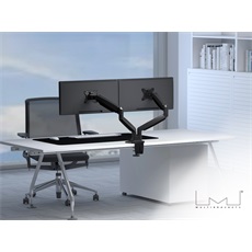 MULTIBRACKETS 2 karos asztali konzol, M Deskmount Gas Spring Dual Black (15-30", max.VESA: 100x100 mm, 9 kg)