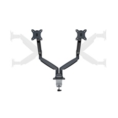 MULTIBRACKETS 2 karos asztali konzol, M Deskmount Gas Spring Dual Black (15-30", max.VESA: 100x100 mm, 9 kg)