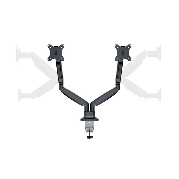 MULTIBRACKETS 2 karos asztali konzol, M Deskmount Gas Spring Dual Black (15-30", max.VESA: 100x100 mm, 9 kg)
