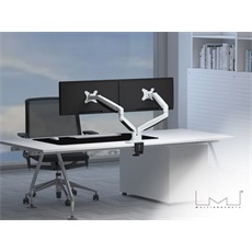 MULTIBRACKETS 2 karos asztali konzol, M Deskmount Gas Spring Dual White (15-27", max.VESA: 100x100 mm, 9 kg)