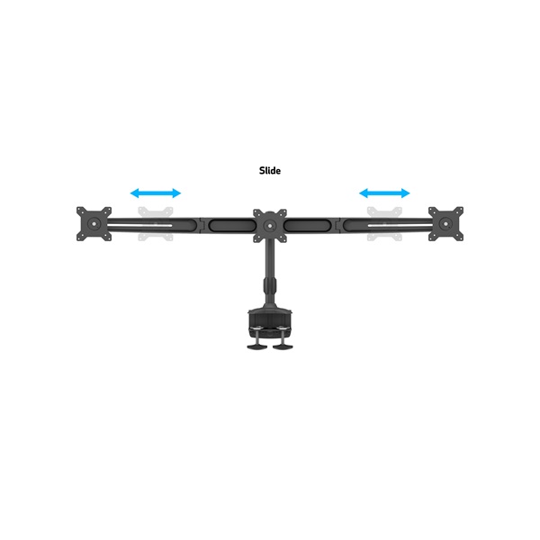 MULTIBRACKETS 3 karos asztali konzol, M VESA Desktopmount Triple Desk Clamp 15"-24"