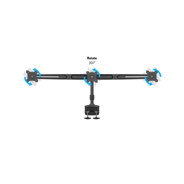 MULTIBRACKETS 3 karos asztali konzol, M VESA Desktopmount Triple Desk Clamp 15"-24"