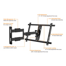 MULTIBRACKETS Fali konzol, M VESA Flexarm Thin Black Large (37-65", max.VESA: 600x400 mm, 30 kg)