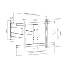 MULTIBRACKETS Fali konzol, M VESA Flexarm Thin Black Large (37-65", max.VESA: 600x400 mm, 30 kg)