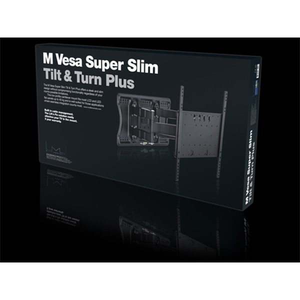 MULTIBRACKETS Fali konzol, M VESA Super Slim Tilt & Turn Plus (32-65", max.VESA: 400x400 mm, 40 kg)