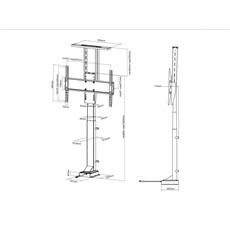 MULTIBRACKETS Motoros szekrény állvány, M Motorized TV Lift Large (37-65", max.VESA: 600x400 mm, 35 kg)