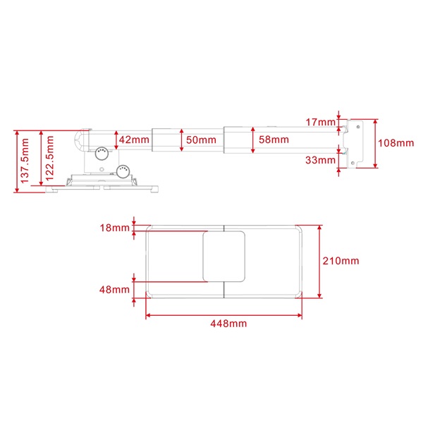 MULTIBRACKETS Projektor konzol, M Projector Mount Short Throw Deluxe 600-1300 Large