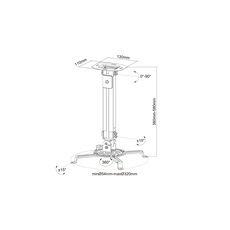 MULTIBRACKETS Mennyezeti konzol, M Universal Projector Ceiling Mount I (13.5 kg, White, 380-580 mm)