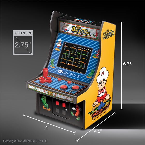 MY ARCADE Játékkonzol Burgertime Micro Player Retro Arcade 6.75" Hordozható, DGUNL-3203