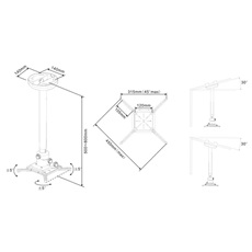 MULTIBRACKETS Mennyezeti konzol, M Universal Projector Ceiling Mount 300-480 with Finetune