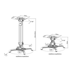 MULTIBRACKETS Projektor mennyezeti konzol I, dönthető 430-630 mm, fehér