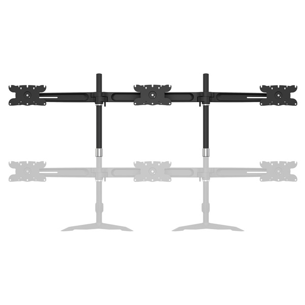 Multibrackets asztali rögzítő konzol toldó Desktopmount Triple Stand dönthető, forgatható 360, 24”-32”, fekete