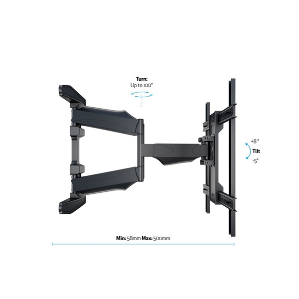 MULTIBRACKETS Fali konzol, M VESA Flexarm XL Full Motion Dual (40-85", max.VESA: 600x400 mm, 45 kg)