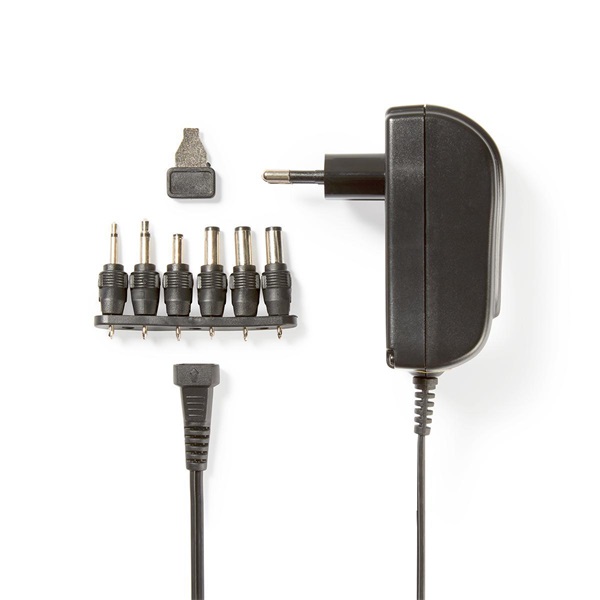 Nedis ACPA002 univerzális AC-DC tápegység, állítható 3V-12V, 1,5A, 6 cserélhetó táp dugó