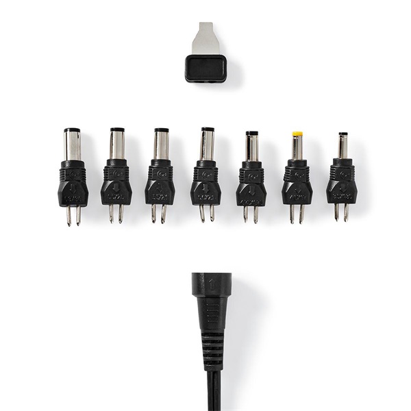 Nedis ACPA105 univerzális AC-DC tápegység, 5V-24V, 36W, 7 cserélhető táp dugó