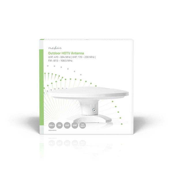 NEDIS ANOR5003BK700 kültéri HDTV antenna, Aktív Csatl. típ.: F-csatlakozó | FM / UHF / VHF Fogadási hatótáv: 0-50km