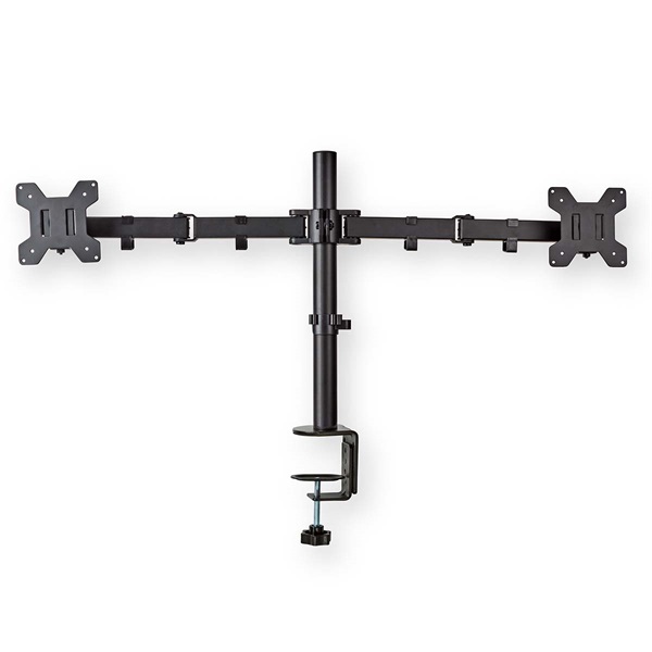 NEDIS MMDOS110BK 15"-32" asztali 2 monitor tartóállvány, maximum 8 kg, forgatható dönthető, acél, fekete