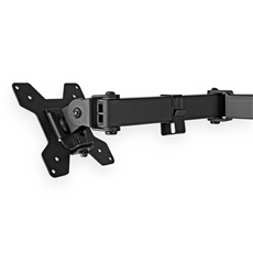 NEDIS MMDOS110BK 15"-32" asztali 2 monitor tartóállvány, maximum 8 kg, forgatható dönthető, acél, fekete