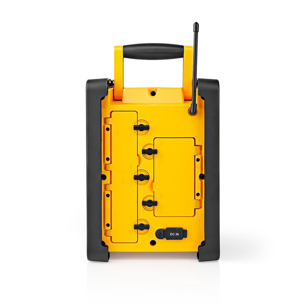 Nedis RDFM3100YW munka rádió, FM, bluetooth, rezgéscsillapítás, 15W, 20 FM állomás, 3,5 mm audióbemenet