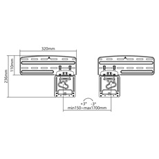 Nedis TVWM5065BK LCD TV / monitor fali tartó konzol, 43-85" Max. teherbírás: 60 kg, faltáv:7,5mm