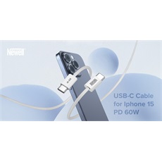 NEWELL USB-C - USB-C gyorstöltő kábel, 60W, 2m, adatátvitel 480 Mbps, 40 hónap garancia,