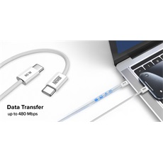 NEWELL USB-C - USB-C gyorstöltő kábel, 60W, 2m, adatátvitel 480 Mbps, 40 hónap garancia,