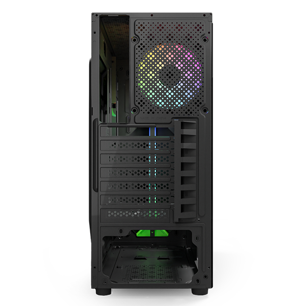 NJOY Ház Midi ATX ANIL Tápegység nélkül, USB2.0+3.0, Fekete RGB