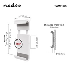 Nedis TWMT100SI 7 - 12 " fix fali tablet tartó konzol, 360° elforgatható