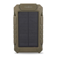 Nedis WCPBK80GN 8000mAh külső akku (powerbank) beépített napelem panellal, ideális vadkamerákhoz, 5V, 6V, 12V, IPX56