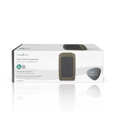 Nedis WCPBK80GN 8000mAh külső akku (powerbank) beépített napelem panellal, ideális vadkamerákhoz, 5V, 6V, 12V, IPX56