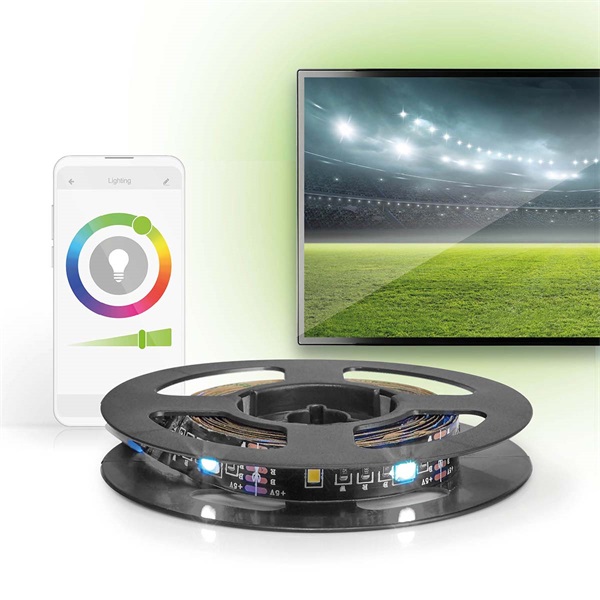 Nedis BTLS20RGBW RGB/meleg fehér Bluetooth LED szalag, IP20, 2m, 2700 K, 380 lm, Android™ / IOS, TV háttérvilágítás