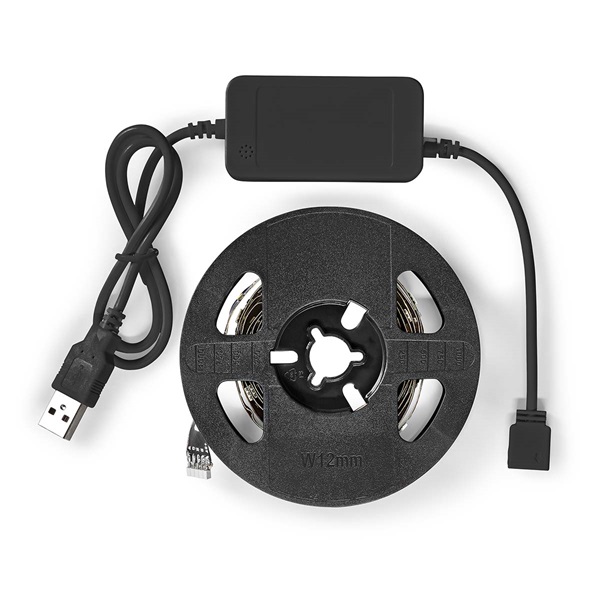 Nedis BTLS20RGBW RGB/meleg fehér Bluetooth LED szalag, IP20, 2m, 2700 K, 380 lm, Android™ / IOS, TV háttérvilágítás