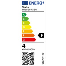 Nedis BTLS20RGBW RGB/meleg fehér Bluetooth LED szalag, IP20, 2m, 2700 K, 380 lm, Android™ / IOS, TV háttérvilágítás