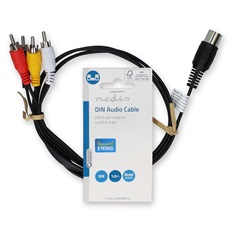 Nedis DIN audio kábel, DIN 5 tűs dugó | 4x RCA dugó, 0,20m, CAGL20400BK10