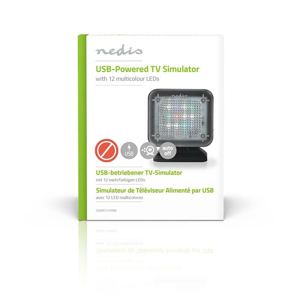 Nedis DUMSTV10BK Tv szimulátor lámpa, valósághű TV effektusok, beépített időzítő, USB, plug and play funkció
