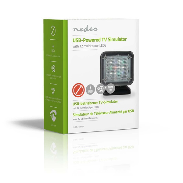 Nedis DUMSTV10BK Tv szimulátor lámpa, valósághű TV effektusok, beépített időzítő, USB, plug and play funkció