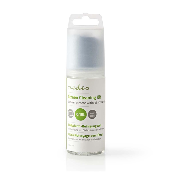 Nedis CLSN100TP LCD TV / nonitor kijelző / képernyő tisztító spray, 150 ml, tisztító kendő