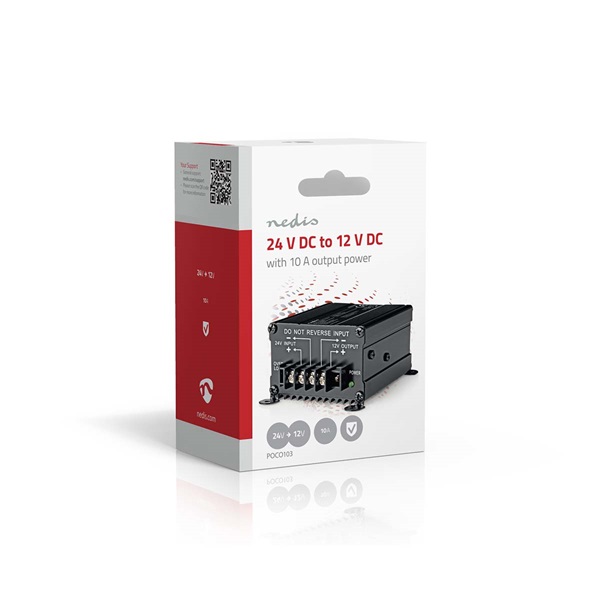 Nedis POCO103 feszültségátalakító, DC-DC konverter, 24V - 12V, 120W