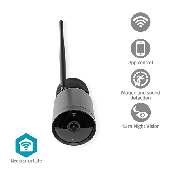 Nedis Smartlife kültéri kamera, Wi-Fi | Full HD 1080p | IP65, fekete, WIFICO40CBK