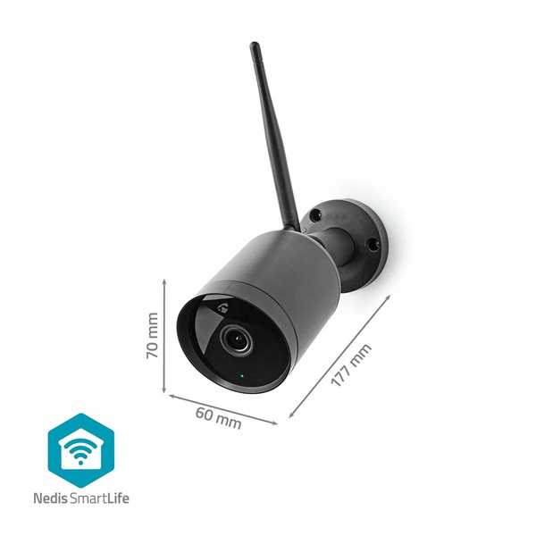 Nedis Smartlife kültéri kamera, Wi-Fi | Full HD 1080p | IP65, fekete, WIFICO40CBK