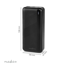 Nedis UPBKPD30000BK hordozható külső akkumulátor, powerbank 30000mAh