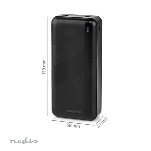 Nedis UPBKPD30000BK hordozható külső akkumulátor, powerbank 30000mAh