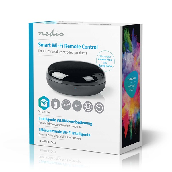 Nedis WIFIRC10CBK WI-FI univerzális infra távirányító, távirányító jeltovábbító