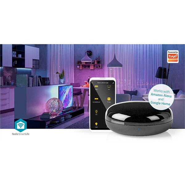 Nedis WIFIRC10CBK WI-FI univerzális infra távirányító, távirányító jeltovábbító